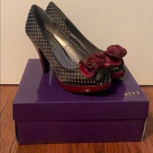 Maden Girl Black and White Polka Dot Heels